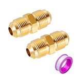 Breezliy 3/8 Inch Male Flare x 3/8 Inch Male Flare Connector Gas Adapter Union BrassTube Coupler Pipe Flare Fitting (2PCS)