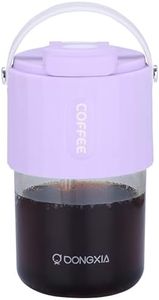 BELLE VOUS Mug Paille Violette en Plastique avec Couvercle - Gobelet 400 ml Sans BPA - Anti-Fuite à Paroi Épaisse pour Café Glacé, Thé, Jus, Eau & Boissons Chaudes ou Froides