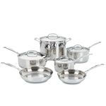Cuisinart Chef's Classic 10-Piece Stainless Steel Pots and Pans Set, Cool Grip™ Handles, Silver (77-10PC)