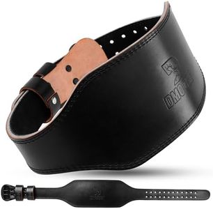 DMoose lifting belts - Squat and gym belt for men weight lifting - 7MM Premium Cushioned Lumbar Support - Genuine Leather, Adjustable, Comfortable weightlifing belts 6" Black L