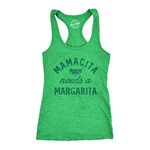 Crazy Dog Tshirts Womens Tank Mamacita Needs A Margarita Tanktop Funny Tequila Shirt Funny Racerback Tank Cinco De Mayo Tank Top for Women Funny Drinking Tank Top Novelty Green M