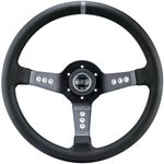 Sparco 015L800PL Universal Steeringwheel 'L777 Piuma' -Black Leather-Diameter 350mm, Dia 350 mm