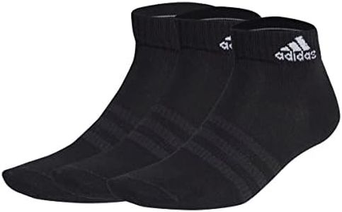 adidas Performance Thin and Light Ankle Socks 3 Pairs, Black/White, Medium