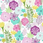 RoomMates RMK11327WP Perennial Blooms Peel and Stick Wallpaper, Purple