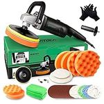 BATOCA Buffer Polisher - Rotary Car Polisher - Wax Machine, Car Detailing Kit, 7 Inch 180mm/1200W, 6 Variable Speeds Up to 3000 RPM with Foam Pads, Wool Pads for Car Buffers and Polishers