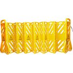 Portable Mobile Expanding Safety Barrier, Yellow Plastic Collapsible Folding Expandable Barricade