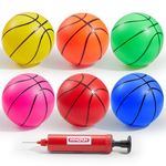 SYNCFUN 6 PCS Mini Basketballs, 5 inches Colorful Small Basketball for Basketball Hoop, Inflatable Rubber Ball, Sports Toys Gift for Toddlers and Teenagers (6 Colors)