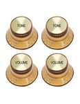 Metallor Electric Guitar Top Hat Knobs Speed Control Knobs 2 Volume 2 Tone Compatible with Les Paul LP Electric Guitar Parts Replacement (Gold)