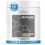 Nova Pharma - 100% Pure Organic Glycine with Amino Acids – Muscle Growth & Sleep Support – Vegan Glycine Powder – Natural Brain Booster – Liver Health Supplement - GMP Certified (275 servings)