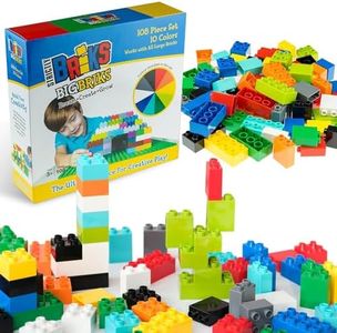 Strictly Briks Toy Large Building Blocks for Kids and Toddlers, Big Bricks Set for Ages 3 and Up, 100% Compatible with All Major Brands,10 Multi Colors, 108 Pieces