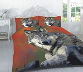 3D Animals Pattern Modern Stylish Duvet Cover Sets Quilt Cover Sets Luxurious Bedding Sets By NZ (Wolf, Super King)