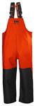 Helly-Hansen Workwear Storm Waterproof Bib Pants for Men Made from Heavy-Duty Breathable PVC-Coated Polyester for Mobility, Dark Orange/Black - Large