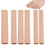 6 Pack Toe Tubes, Toe Cushion Tube, Toe Tubes Sleeves for Relief Toe Pressure, Soft Gel Corn Pad Protector, Cuttable Toe Tubes Sleeves for Toes, Fingers, Corns, Calluses