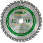 Oshlun SBW-055036 5-1/2-Inch 36 Tooth ATB Finishing and Trimming Saw Blade with 5/8-Inch Arbor (1/2-Inch and 10mm Bushings) Steel.