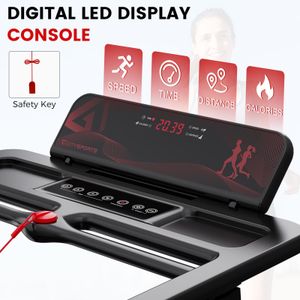 CITYSPORTS Folding Treadmill – Compact Electric Running Machine, Black