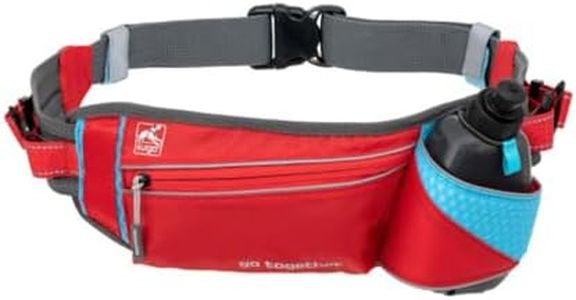 Kurgo On Trail Running Belt, Hands-Free Dog Running Belt, Waist Belt for Walking Dogs, Adjustable, Reflective, for Jogging and Hiking, Includes 10 oz Water Bottle