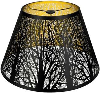 Medium Lamp Shade, ALUCSET Barrel Metal Lampshade with Pattern of Trees Lampshade for Table Lamp, 7x13x7.8 inch, Metal Lampshades, Spider