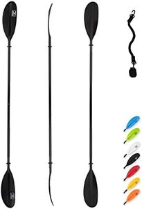 OCEANBROAD Kayak Paddle 90.5in/230cm Alloy Shaft Kayaking Boating Canoeing Oar with Paddle Leash 1 Paddle, Black