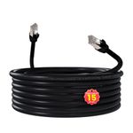 amiciTools Cat8 Ethernet Cable with 22AWG Solid Core 15Meter | 40Gbps Ultra High-Speed LAN Cable, 2000MHz Bandwidth, Gold-Plated RJ45, Shielded Network Cable for Gaming, Routers & Servers