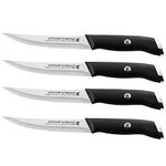 STEWART & BRADLEY Steak Knife Set of 4, Premium German Steel, 50% Straight & 50% Serrated Bladed Edges. Lightweight, The Ideal Set of 4 Steak Knifes Set, Steak Knives