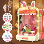 Skirfy Claw Machine for Kids with Lights,Mini Claw Machine Toys,Electric Candy Machine with Watch&Accessories,Arcade Games Machines,Vending Machine,Adjustable Sound and Music, for Girls