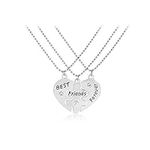 ShiQiao Spl Friendship Gifts for Women BFF Necklace for 3 Girls Birthday Gifts for Bestie Matching Necklaces for Best Friend 3 Pcs