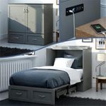 AFI Hamilton Murphy Bed Chest with Charging Station, Twin XL, Grey