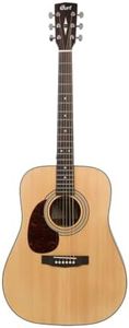Cort EARTH70OP Dreadnought Acoustic Guitar Solid Spruce Top, Natural Open Pore