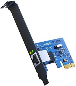 UGREEN Tarjeta de Red Gigabit Ethernet PCI Express 10/100/1000 Mbps con Puerto Ethernet RJ45 y Perfil Doble, Adaptador PCIe Compatible con Windows 10/8/ 7/ Vista/XP