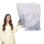 HOKIPO Mesh Laundry Clothes Washing Bag, Pack Of 3, White
