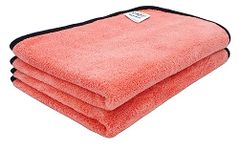 SOFTSPUN Microfiber Face & Hand Towel 2 pc 40X60cm Peach Colour! Ultra Absorbent Super Soft & Lightweight Quick Drying for Men & Women Daily Use Unisex.