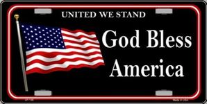 Smart Blonde God Bless America United We Stand Vanity Metal Novelty License Plate Tag Sign