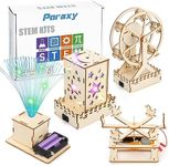 Poraxy 4 in 1 STEM Kits for Kids Age 8-10, Science STEM Projects for Kids Age 8-12, 3D Puzzles, Educational Craft Building Toys, Christmas Birthday Gifts for Girls Boys 6 7 8 9 10 11 12 13 Year Old