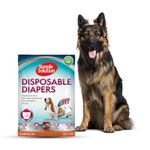 Simple Solution True Fit Disposable Dog Diapers for Female Dogs, Super Absorbent with Wetness Indicator, Leak Proof, Adjustable, Comfortable Fit, Quickly Absorb, Large-XL Size 46-69cm Waist (12 Pack)