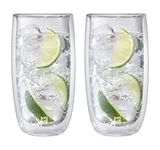 ZWILLING Sorrento 2 Piece Double Wall Highball Glasses Drinkware Set- Perfect for Cocktails, Iced Coffee, Soda, Beer, Water