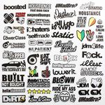 HiroKun 55Pcs JDM Cars Decal Racing Decal Helmet Stickers JDM Motors Funny Car Decals Racing for Car Bumber Motorcycle Decals Graphics Race Drift