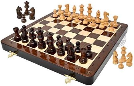 House of Chess - 12 Inches Wooden Magnetic Folding Travel Chess Set/Board - 2 Extra Knights, 2 Extra Pawns, 2 Extra Queens & Algebraic Notation - Handmade - Premium Quality