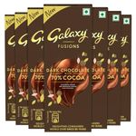 Galaxy Fusions Dark Chocolate Valentine Gift Pack | Made with 70% Cocoa | Silky Smooth Chocolate Bars for Valentine | Pack of 7 (7 x 56 g)
