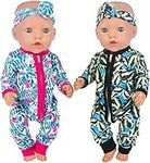 ZITA ELEMENT 2 Set 15-18 Inch Baby Doll Clothes Jumpsuit Outfits for 43cm New Doll, 15 Inch Doll, American 18 Inch Girl Doll Clothes