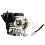 PD18J Carburetor, Compatible with 4 Stroke Moped Engines GY6 49cc 50cc 139QMB 139QMA Taotao Go Kart Kymco Scooter Moped ATV Manifold Intake 18mm Carb