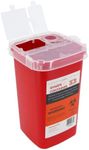 Ever Ready First Aid Sharps Container with Split Lid Design and Locking Mechanism for Sharp Waste Disposal, 1 Quart