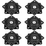 HOZEON 6 Pack 6.5 Inch Bar Stool Swivel Plate, Square Swivel Stool Replacement, Heavy Duty Ball Bearing Swivel Base Mount Plate 360° Swivel Mechanism for Furniture, Boat Seat, Black