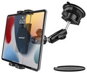 woleyi Suction Car Tablet Mount Heavy Duty, Truck Tablet Holder Dashboard Windscreen Window [Strong Suction & Flexible] for iPad, Galaxy, Lenovo, Huawei, iPhone, 4-12.9" Phones & Tablets