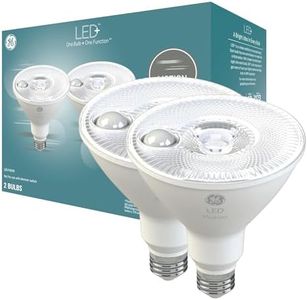 GE LED+ Motion Sensor LED Light Bulbs, 15W, PAR38 Outdoor Security Floodlight, Warm White (2 Pack)
