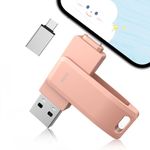 Photo Stick for Phone 512GB Flash Drive,High-Speed Phone Memory Stick Thumb Drive,USB Stick External Storage Compatible for Phones,Pad,Type-C Android,PC,and More Devices (Pink)