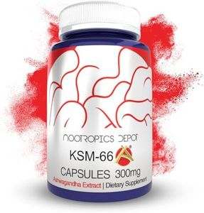 Nootropics Depot KSM-66 Ashwagandha Capsules | 300mg | 180 Count | Withania somnifera Extract | Ayurvedic Herb | Adaptogen Supplement | Stress + Promote Relaxation* | Energy, Memory + Focus*