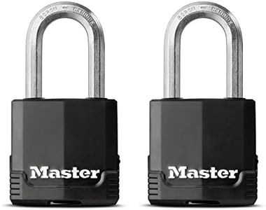 MASTER LOCK Pack of 2 High Security Padlocks, Security Level 8/10, Outdoor, Keyed, Covered Laminated Steel, Weatherproof, Medium Shackle