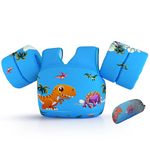 REALIKE Kids Swim Vest for Toddler Boys/Girls Swimming Aids Floats with Shoulder Harness Arm Wings for Children/Infant/Baby,Sea Beach/Pool/Lake, Suitable for 28-70lbs