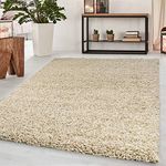 Abaseen Small Large Shaggy Rug Modern Rugs Living Room Extra Large Small Medium Rectangular Size Soft Touch Thick Pile Living Room Area Rugs Non Shedding (Light Beige, 160x230 cm)