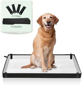 HQ4US 4LEGS Large Portable Dog Pee Pads Holder for Travel, Puppy Pad Holder Foldable Liner Base 44''x34'' Training Pad Holder with Fixing Clips, Dog Litter Box Waterproof, Easy Clean,Indoor Potty